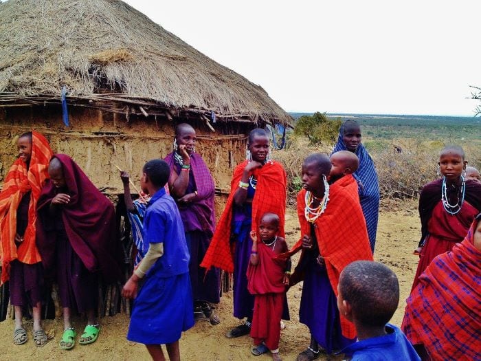 Традиционная хижина семьи Масаев в Танзании