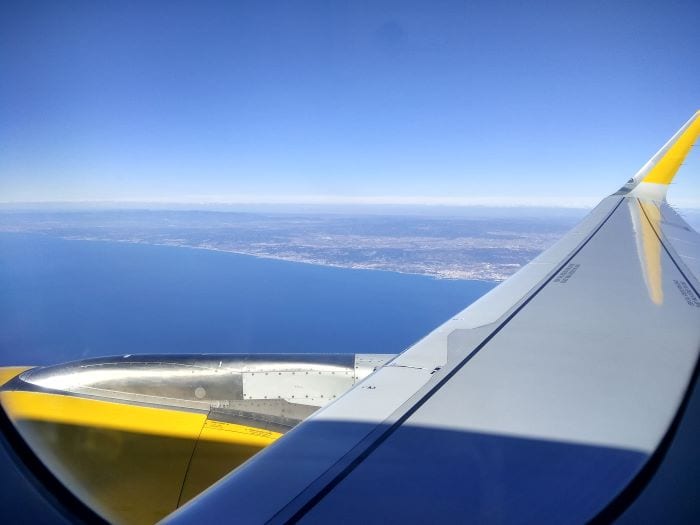 Фото из самолета на остров Лансароте 